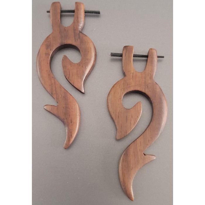 Boucles d'oreilles et tige en bois