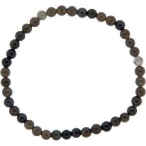 Bracelet Obsidienne noire billes 4mm