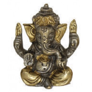 Bouddha en laiton 2" couleur or et argent