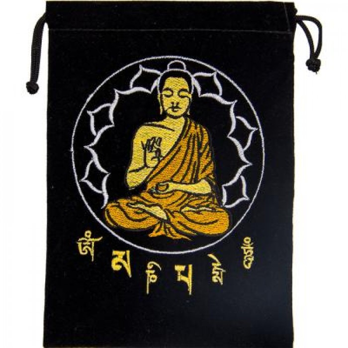 Pochette noire en velour "Bouddha"
