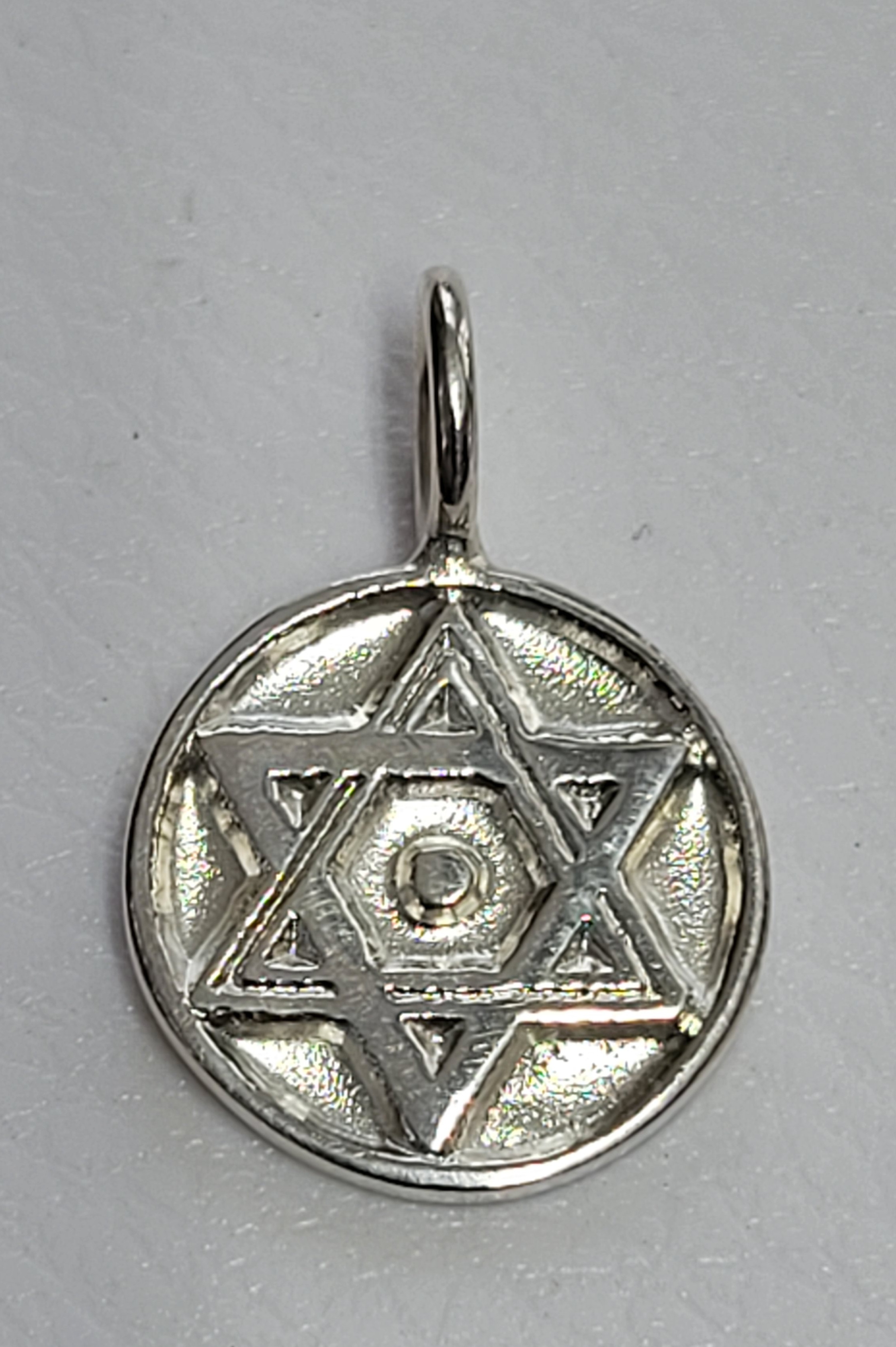 Collier amulette pentacle de Salomon en argent