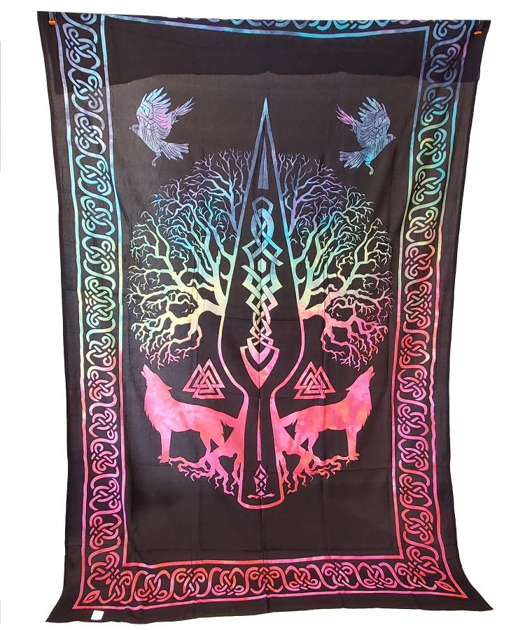 Tissu Mural Loup tie dye 72x106 - Boutique Ésotérique Anges et Dragon