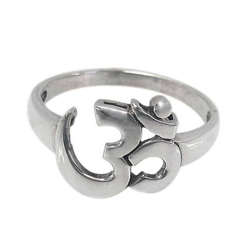Bague Om en argent sterling 925 – Symbole sacré 12 x 11 mm