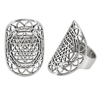 Bague Sri Yantra en argent sterling 925 – 29 mm
