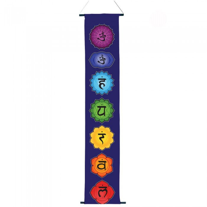 Banderole chakra fond bleu marin petit format