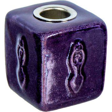 Mini bougeoir Déesse violet en céramique