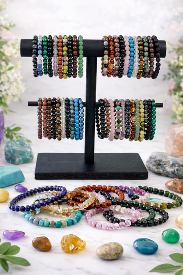 Bracelets avec pierre semi-précieuse (billes ronde 8mm)