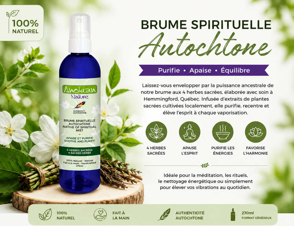 Brume Spirituelle aux 4 Herbes Sacrées, Purification Énergétique