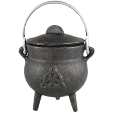 Chaudron en fonte triquetra pour brûler encens et rituel. 3.5pouces
