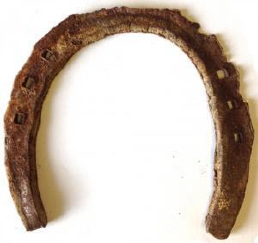 Fer à cheval porte-bonheur en fonte, marron
