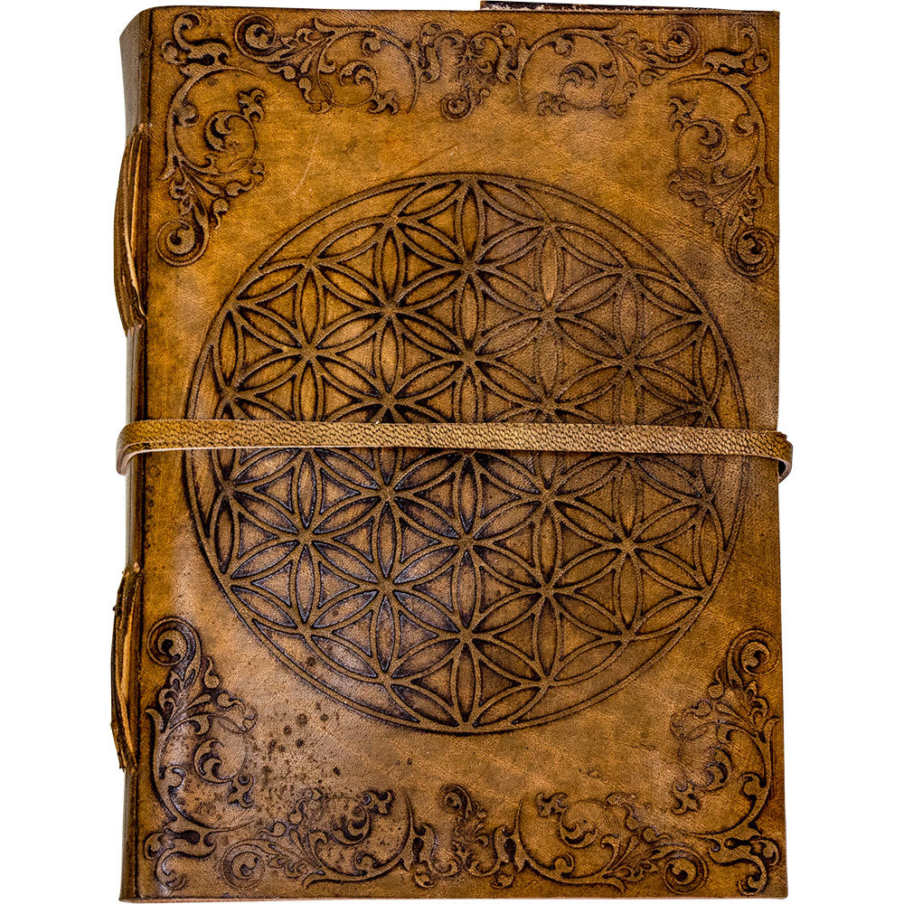 Grimoire Fleur de Vie en cuir