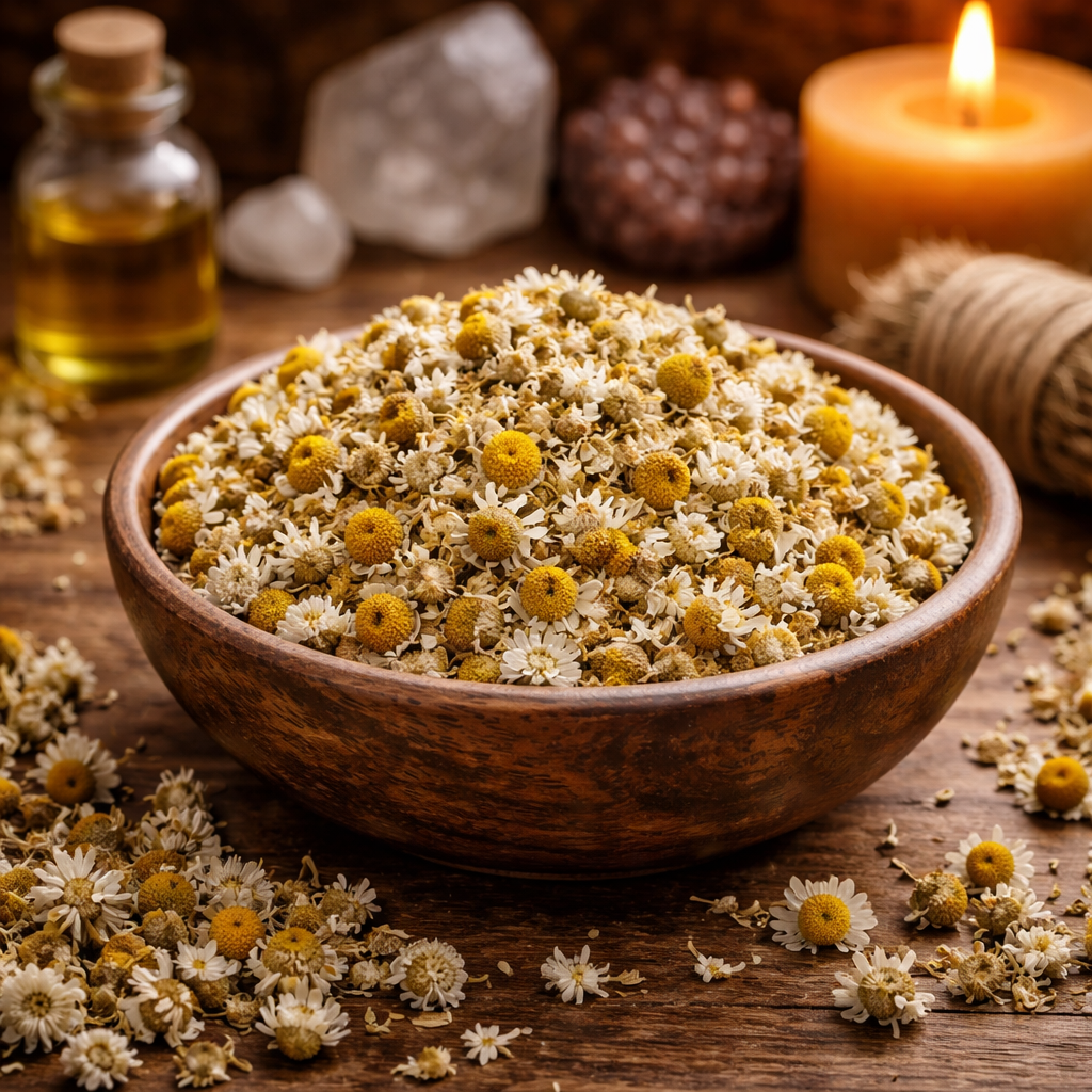 Herbes de camomilles sèchées
