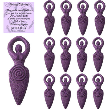 Mini déesse en polyrésine mauve -