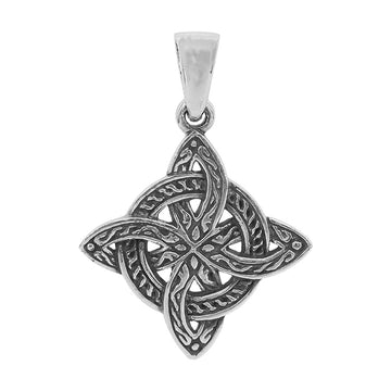 Pendentif Nœud de Sorcière celtique en argent sterling 925 – 23 mm