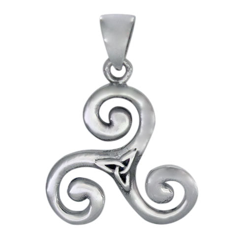 Pendentif Triskèle et Triquetra en argent sterling 925 – 21 x 22 mm
