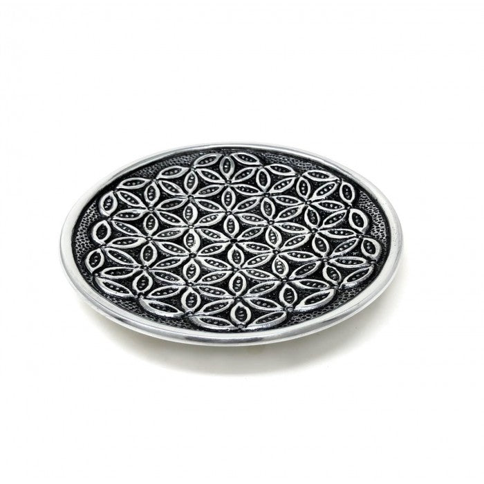 Porte-encens Fleur de Vie en aluminium 5 pouces, photo 2