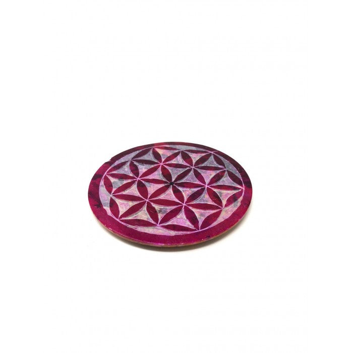 Porte-encens fleur de vie en soapstone 3 pouces